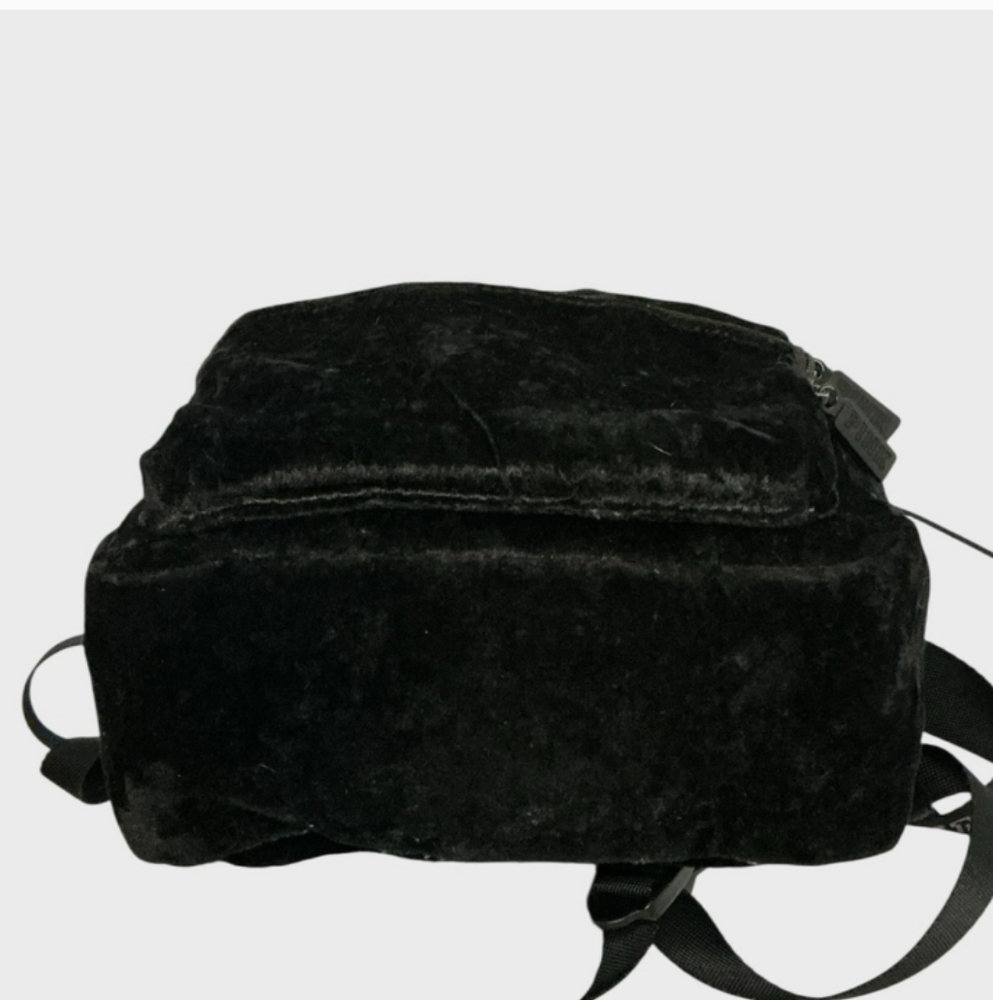 PINK by Victoria’s Secret Crushed Velvet Velour Mini Backpack Black - Picture 6 of 9
